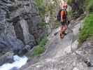 Galitzenklamm-Klettersteig: Daniela vor dem ersten Notausstieg (5. Juli)