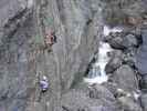 Galitzenklamm-Klettersteig: Norbert und Daniela in der Schlüsselstelle (5. Juli)