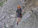 Galitzenklamm-Klettersteig: Erich in der Schlüsselstelle (5. Juli)