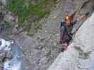 Galitzenklamm-Klettersteig: Erich in der Schlüsselstelle (5. Juli)