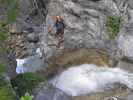 Galitzenklamm-Klettersteig: Erich auf der zweiten Seilbrücke (5. Juli)