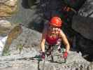 ÖTK-Klettersteig Pirkner Klamm: Doris in der Einstiegswand (6. Juli)