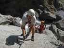 ÖTK-Klettersteig Pirkner Klamm: Norbert und Erich zwischen Einstieg und erster Seilbrücke (6. Juli)