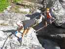 ÖTK-Klettersteig Pirkner Klamm: Christoph und Erich auf der dritten Seilbrücke (6. Juli)