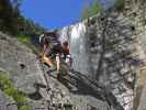 ÖTK-Klettersteig Pirkner Klamm: Christoph und Doris bei der ersten Wehranlage (6. Juli)