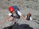 Kleine Gamswiesenspitze Nordostkante: Daniela und Erich in der ersten Seillänge (10. Juli)