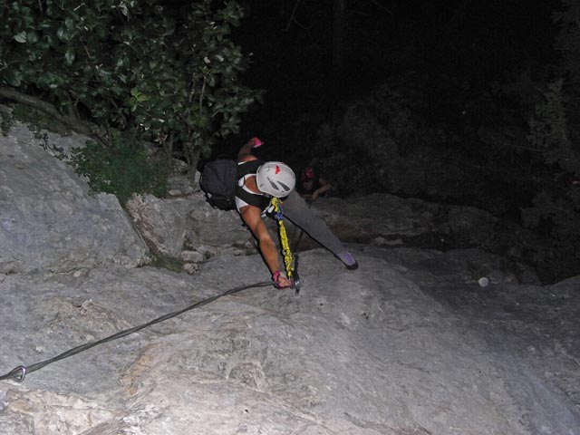 HTL-Klettersteig: Christoph im Einstieg (16. Juli)