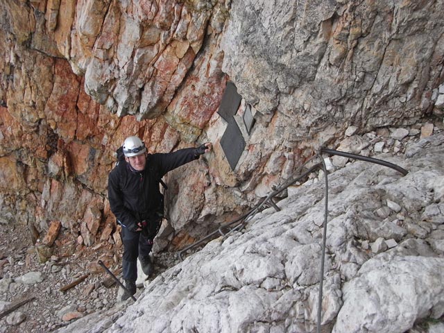 Via Ferrata Giovanni Lipella: Erich beim Einstieg