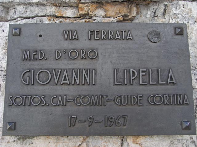 Via Ferrata Giovanni Lipella: Einstiegstafel