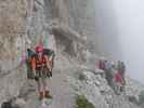 Ferrata Averau: Daniela beim Einstieg