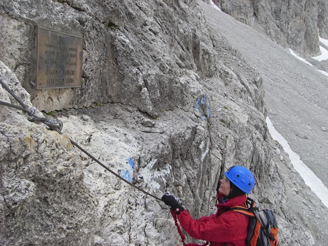 Via Ferrata Merlone: Irene bei der Einstiegstafel