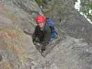 Rote Säule-Klettersteig: Daniela in der schwierigen Variante (24. Juli)