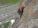 Rote Säule-Klettersteig: Daniela in der schwierigen Variante (24. Juli)