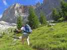 Daniela auf Weg 712 zwischen Ristorante Col Verde und Via Ferrata Bolver-Lugli