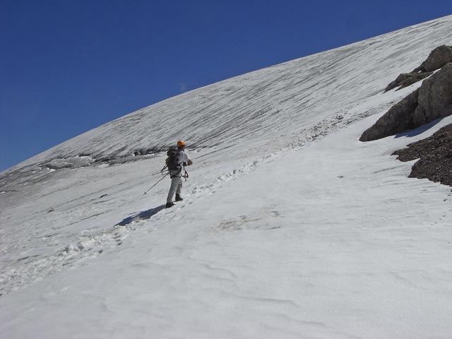 Axel zwischen Via Ferrata della Marmolada und Capanna Punta Penia