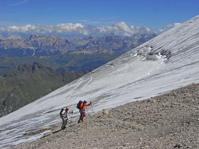 Axel und Andreas zwischen Via Ferrata della Marmolada und Capanna Punta Penia