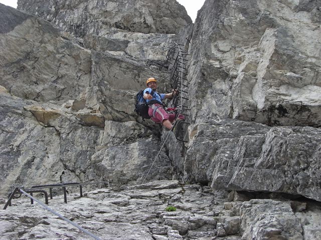 Via Ferrata dei Finanzieri: Andreas in der Schlüsselstelle