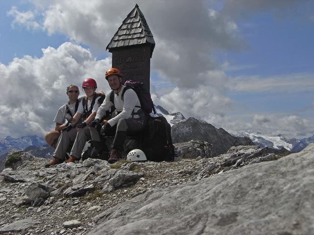 Elferspitze-Klettersteig: Ich, Daniela und Erich auf der Elferspitze, 2.505 m (17. Aug.)