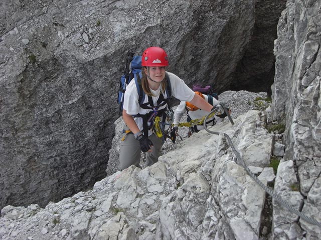 Daniela und Erich zwischen Elferspitze-Klettersteig und Nördlichem Elferturm (17. Aug.)