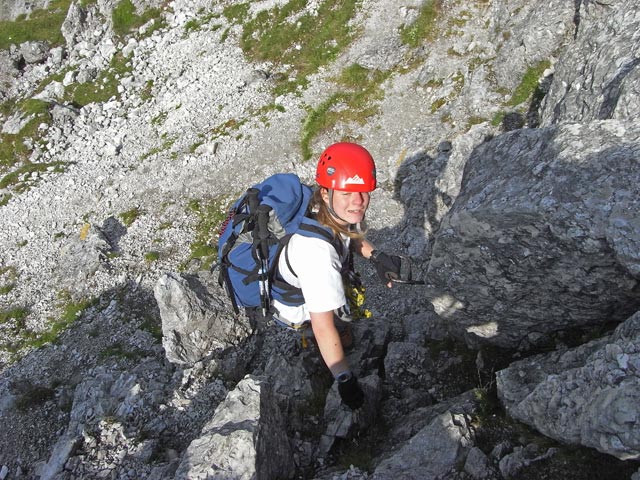 Daniela zwischen Gleirscher-Klettersteig und Elferhütte (17. Aug.)