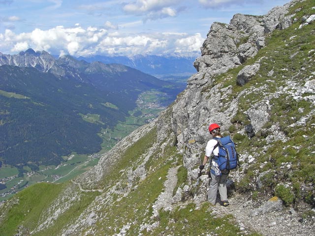 Daniela zwischen Gleirscher-Klettersteig und Elferhütte (17. Aug.)