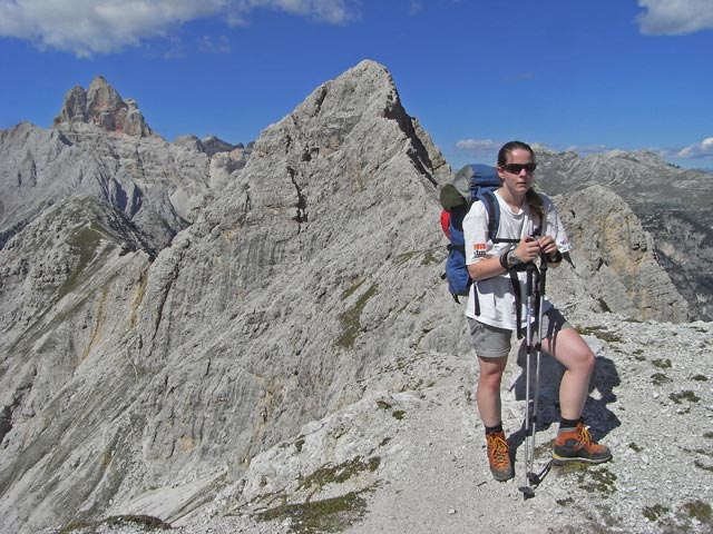 Daniela zwischen Forame di Dentro und Forcella Verde (30. Aug.)