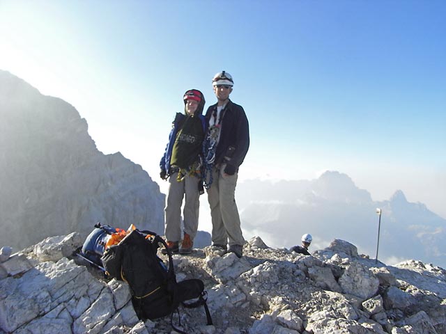 Via Ferrata Ivano Dibona: Daniela und ich auf der Cresta Bianca, 2.932 m (31. Aug.)