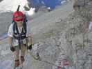 Via Ferrata Ivano Dibona: Daniela zwischen Forcella Granda und Abzweigung zum Cristallino d'Ampezzo (30. Aug.)