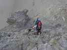 Via Ferrata Ivano Dibona: Daniela zwischen Forcella Granda und Abzweigung zum Cristallino d'Ampezzo (30. Aug.)