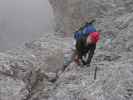 Via Ferrata Ivano Dibona: Daniela zwischen Abzweigung zum Cristallino d'Ampezzo und Cristallino d'Ampezzo (31. Aug.)