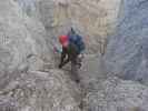 Via Ferrata Ivano Dibona: Daniela zwischen Cristallino d'Ampezzo und Abzweigung zum Cristallino d'Ampezzo (31. Aug.)