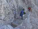 Via Ferrata Ivano Dibona: Daniela zwischen Cresta Bianca und Forcella Padeón (31. Aug.)