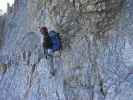 Via Ferrata Ivano Dibona: Daniela zwischen Cresta Bianca und Forcella Padeón (31. Aug.)