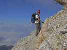 Via Ferrata Ivano Dibona: Daniela zwischen Forcella Padeón und Forcella Alta (31. Aug.)