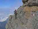 Via Ferrata Ivano Dibona: Daniela zwischen Forcella Padeón und Forcella Alta (31. Aug.)