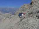 Via Ferrata Ivano Dibona: Daniela zwischen Forcella Padeón und Forcella Alta (31. Aug.)