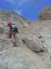 Via Ferrata Ivano Dibona: Daniela zwischen Forcella Alta und Abzweigung nach Son Forcia (31. Aug.)