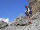 Via Ferrata Ivano Dibona: Daniela zwischen Forcella Bassa und Forcella Zurlon (31. Aug.)