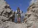 Via Ferrata Ivano Dibona: Daniela zwischen Forcella Bassa und Forcella Zurlon (31. Aug.)