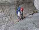 Via Ferrata Ivano Dibona: Daniela zwischen Forcella Bassa und Forcella Zurlon (31. Aug.)