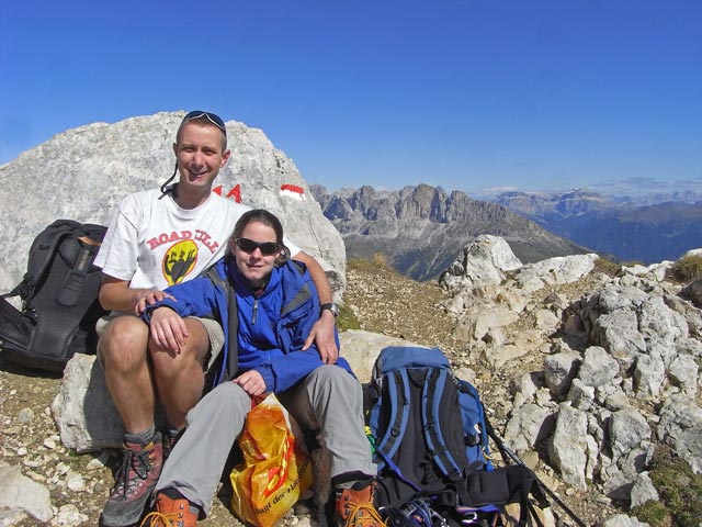 Ich und Daniela in der Rotlahnscharte, 2.620 m