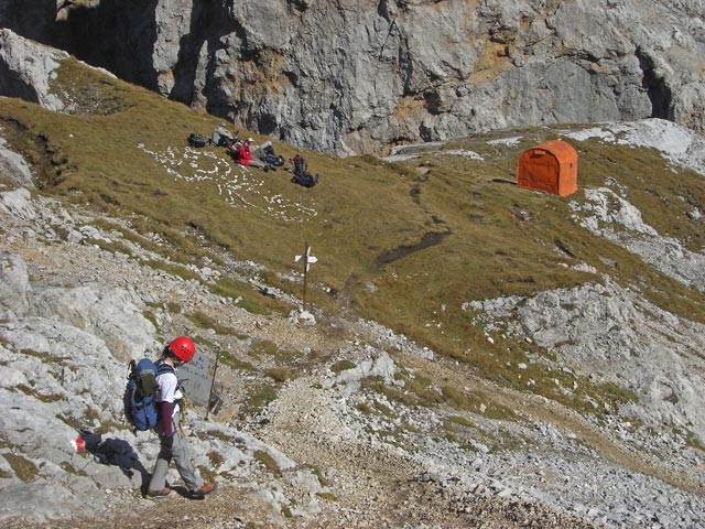 Daniela in der Gro&szlig;en Latemarscharte, 2.650 m
