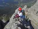 Latemartürme-Klettersteig: Daniela im Ausstieg