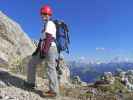 Daniela auf Weg 18 zwischen Großer Latemarscharte und Latemarspitze