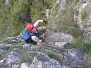 Fennberg-Klettersteig: Daniela nach der ersten Leiter