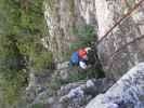 Fennberg-Klettersteig: Daniela auf der zweiten Leiter