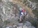 Fennberg-Klettersteig: Daniela am Ende der zweiten Leiter