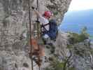 Fennberg-Klettersteig: Daniela auf der dritten Leiter