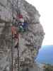 Fennberg-Klettersteig: Daniela auf der dritten Leiter