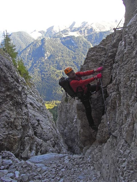 Via Ferrata Franco Gadotti: Axel zwischen Einstieg und Sas Aut